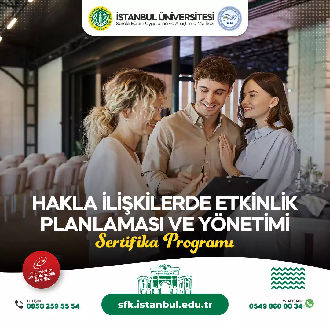 Hakla İlişkilerde Etkinlik Planlaması ve Yönetimi Sertifika Programı