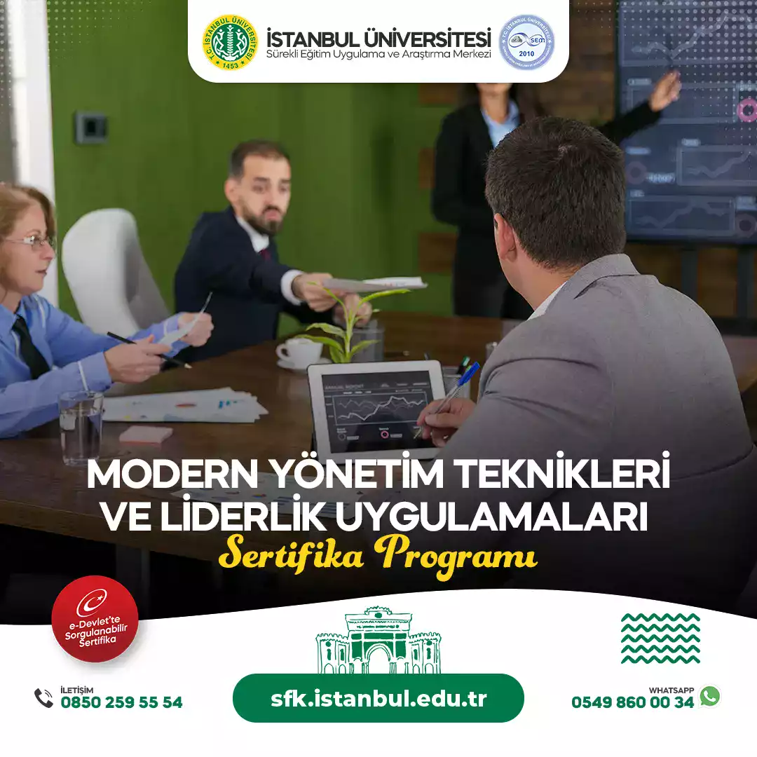 Modern Yönetim Teknikleri ve Liderlik Uygulamaları Sertifika Programı